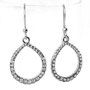 Lightweight Earrings•Faux Diamond•Silver